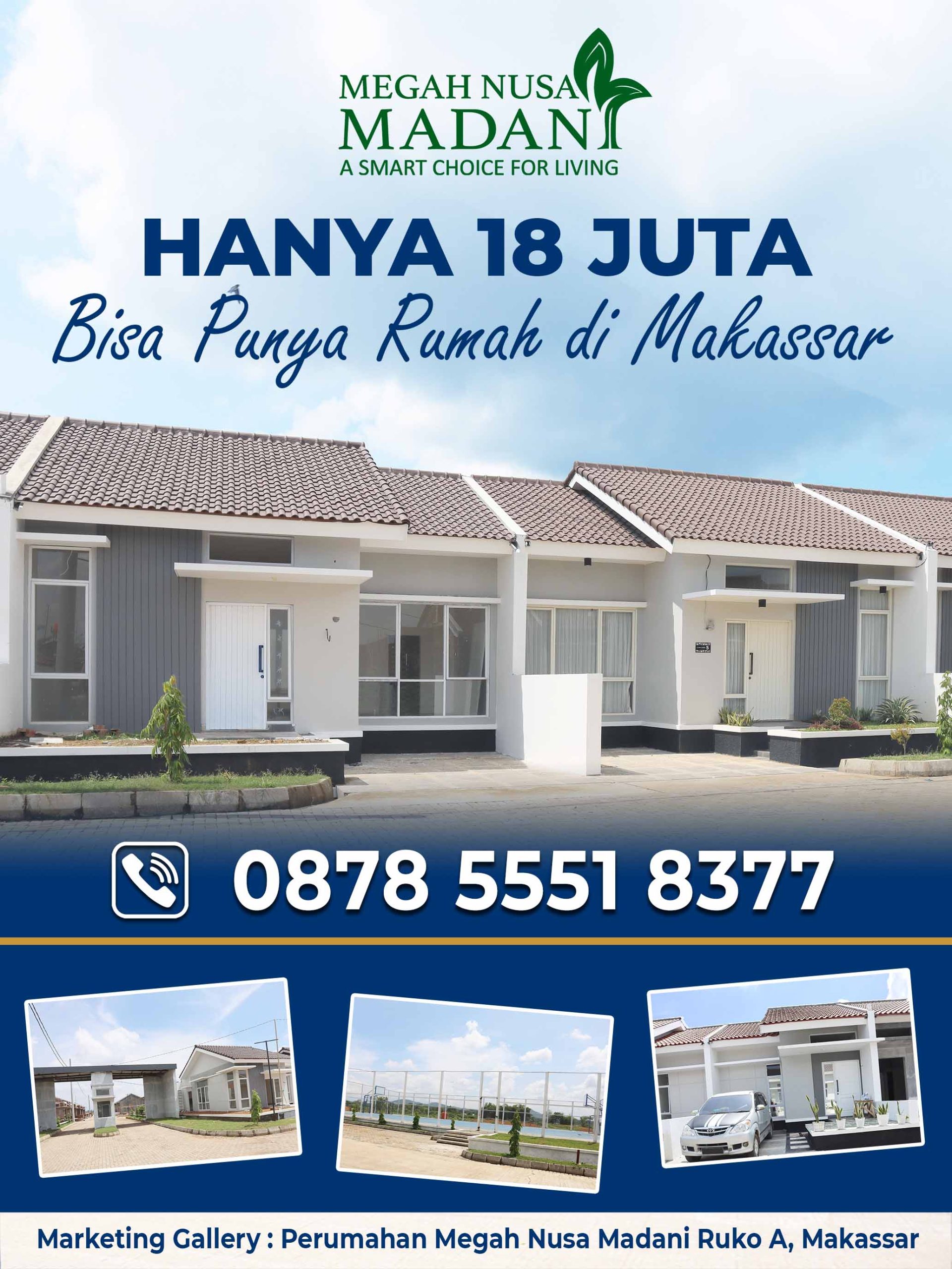 Hanya 18 juta bisa punya rumah di Makassar. Hubungi 087855518377.
